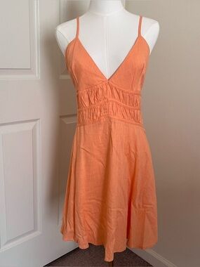 Minkpink Pastel Orange Sleeveless Mini Dress Womens Size L Spring Summer